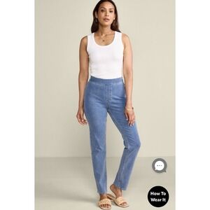 Soft Surroundings Ultimate Denim Pull-On Slim Leg Jeans 2FY36 XLPETITE LIGHT WAS
